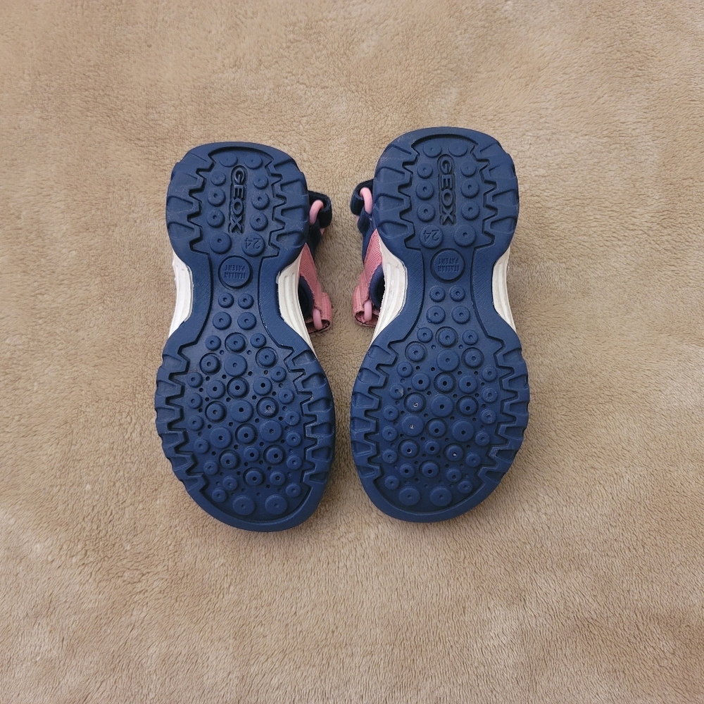 Geox Borealis Pink/Blue Sporty Triple Velcro Fastening Sandals Size 8 - Picture 8 of 8